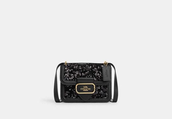 Coach- Morgan Square Crossbody - Gold Black on Sale