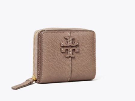 Tory Burch- Mcgraw BI-Fold Wallet (Silver Maple) Online Sale