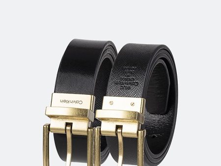 Calvin Klein- Saffiano Leather Reversible Belt Sale