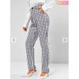 Zaful- Gingham Pocket Straight Pants - Black Discount