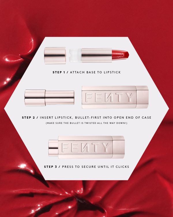 Fenty Beauty- FENTY ICON SEMI-MATTE REFILLABLE LIPSTICK SET (Board Memb r Burgundy Red) on Sale