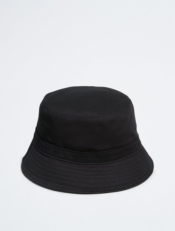 Calvin Klein- Standard Logo Cotton Twill Bucket Hat - Black Beauty Fashion