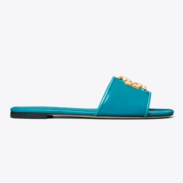 Tory Burch- Eleanor Slide - Bayberry Blue Online Hot Sale