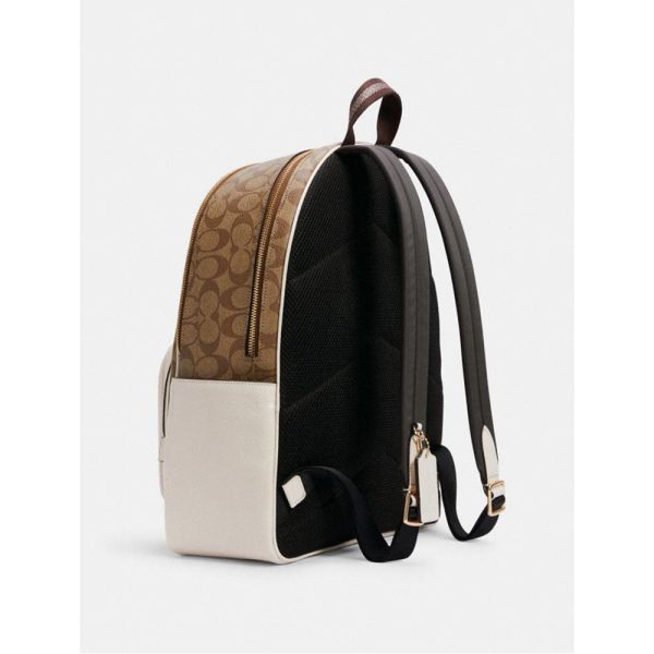 Coach- Im Khaki Chalk Large Court Backpack In Signature Canvas Online