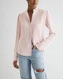 Express- Ruffle Neck Relaxed Portofino Shirt - Bubble 2913 on Sale