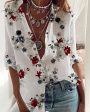 Chicme- Floral Print Long Sleeve Button Front Shirt For Cheap