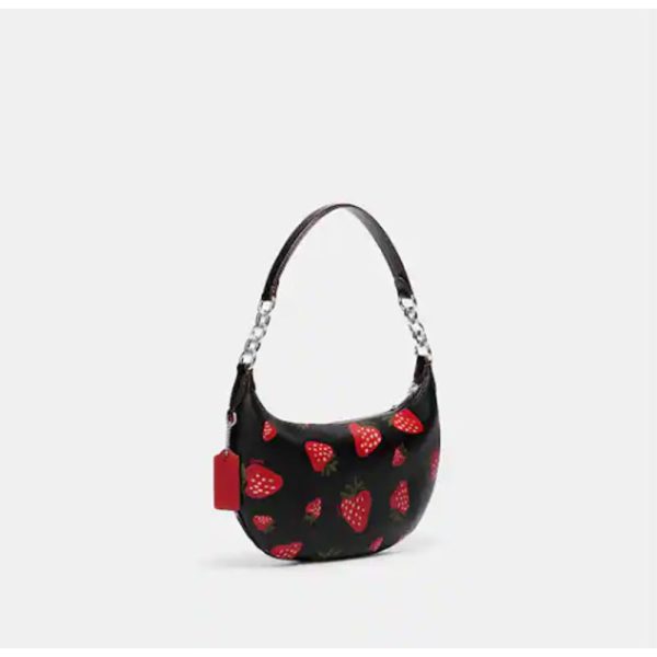 Coach- Payton Hobo With Wild Strawberry Print - Silver Black Multi Cheap