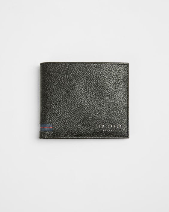 Ted Baker-Striped Leather Bifold With Coin Fashion