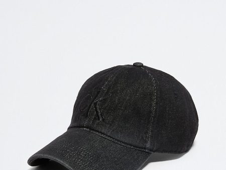 Calvin Klein- Denim Monogram Logo Cap - Black Beauty Online now