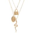 Zaful- Snake Lock Charm Layered Necklace - Golden Supply