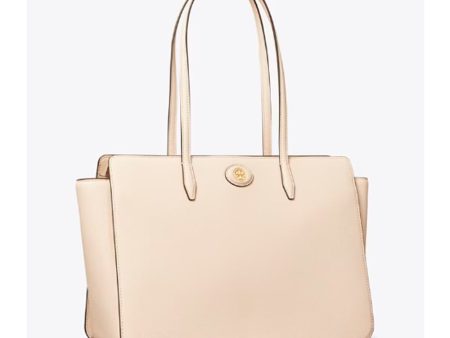 Tory Burch- Robinson Pebbled Tote (New Cream) Online now