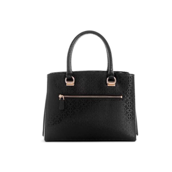 Guess- Alexie Logo Girlfriend Satchel (Black Floral Print) Online Sale