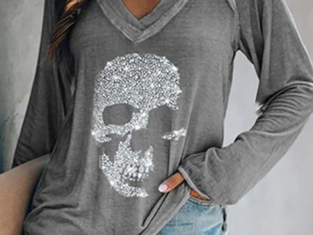 Chicme- Studded Long Sleeve Casual T-shirt For Sale