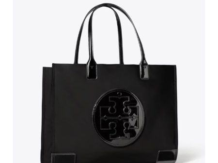 Tory Burch- Ella Patent Tote Bag (Black) For Sale