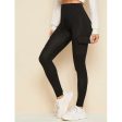 Romwe- Black High Waist Cargo Leggings Hot on Sale