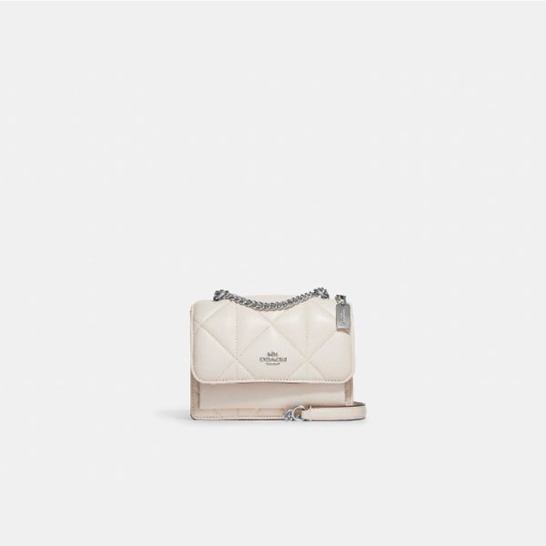 Coach- Mini Klare Crossbody With Puffy Diamond Quilting (Silver Chalk) For Discount