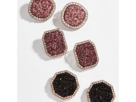 BAUBLEBAR - ELZINA DRUZY BUTTON STUD EARRING SET For Sale