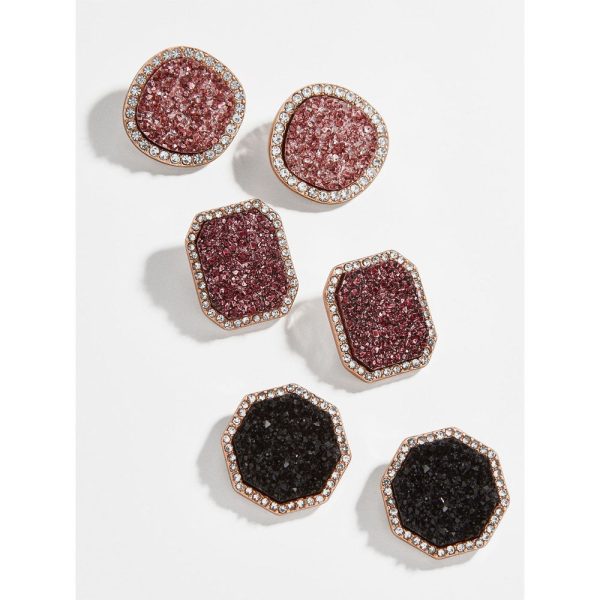 BAUBLEBAR - ELZINA DRUZY BUTTON STUD EARRING SET For Sale