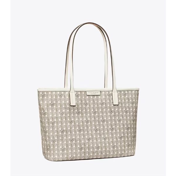 Tory Burch- Small Ever-Ready Zip Tote (New Ivory) Online Sale