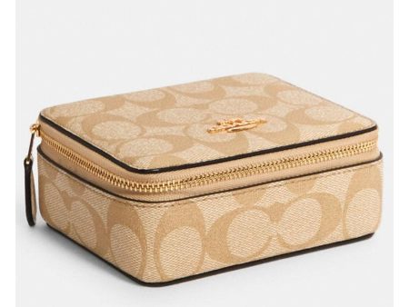 Coach- Im Light Khaki Chalk Large Jewelry Box In Signature Canvas Discount