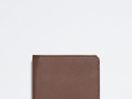 Calvin Klein- Saffiano Leather Coin Pouch Bifold Wallet - Brown Powder Online Hot Sale