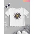 Zaful- Sun And Moon Letter Print Crop Tee - White Sale