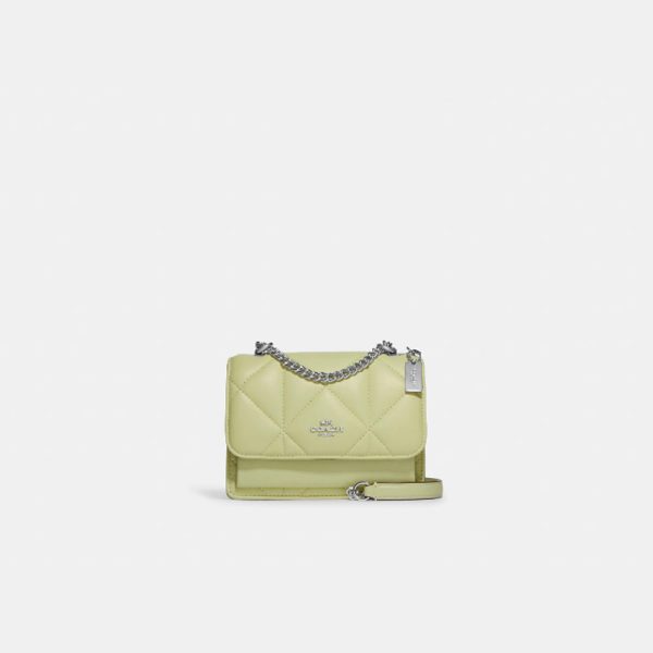 Coach- Mini Klare Crossbody With Puffy Diamond Quilting (Silver Pale Lime) on Sale