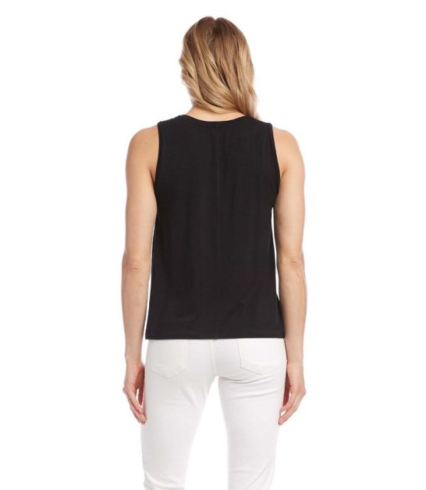 Karen Kane- Tie-Front Tank (BLACK) Hot on Sale