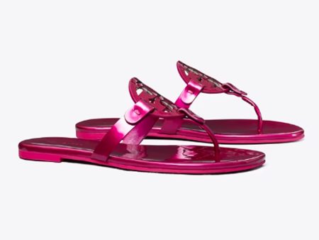 Tory Burch- Miller Soft Patent Leather Sandal - Hot Pink Discount