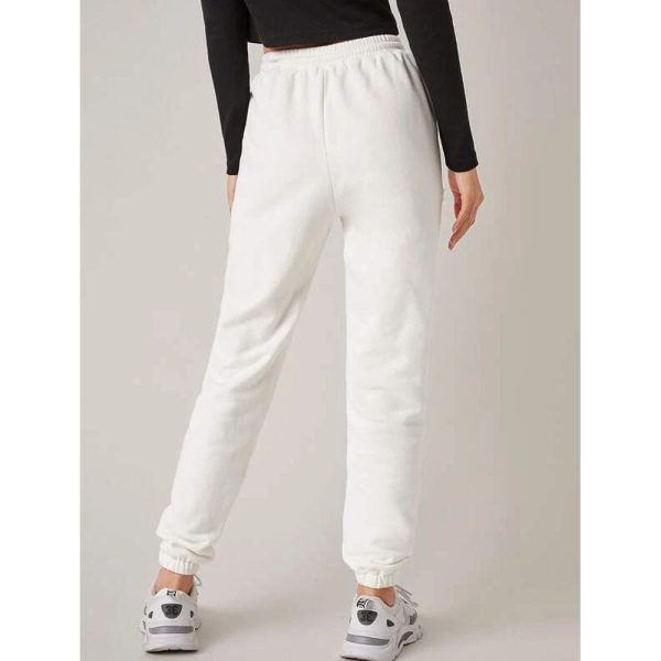 Romwe- Drawstring Waist Solid Sweatpants For Sale