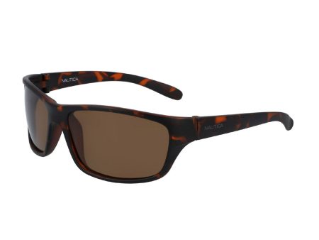 NAUTICA- MATTE DARK TORTOISE OVERSIZED SUNGLASSES WITH TORTOISE FRAME FOR MEN Hot on Sale