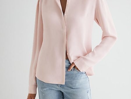 Express- Ruffle Neck Relaxed Portofino Shirt - Bubble 2913 on Sale