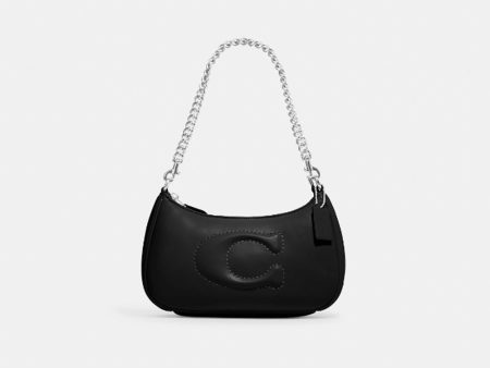 Coach- Teri Shoulder Bag With Signature Quilting (Silver Black) Sale