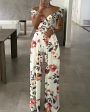 Chicme- Floral Print Short Sleeve Wide Leg Jumpsuit (MULTICOLOR) Cheap