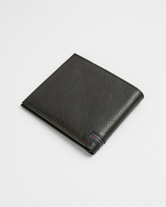 Ted Baker-Striped Leather Bifold With Coin Fashion