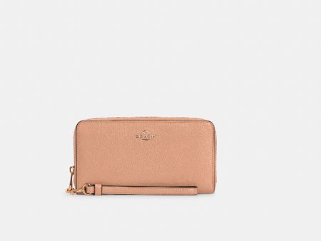 Coach- Long Zip Around Wallet (Gold Taupe) For Cheap