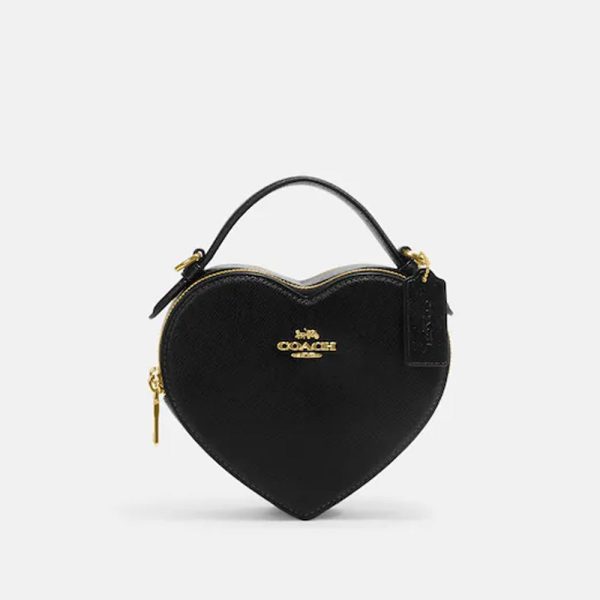 Coach- Heart Crossbody - Gold Black Online Hot Sale