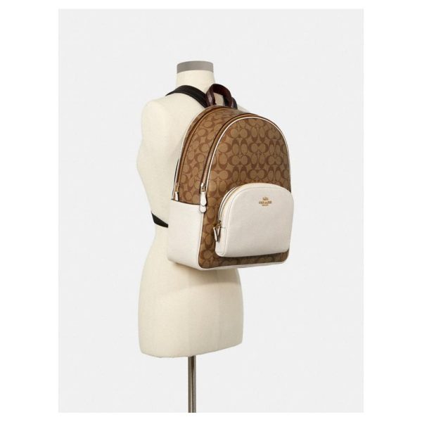 Coach- Im Khaki Chalk Large Court Backpack In Signature Canvas Online