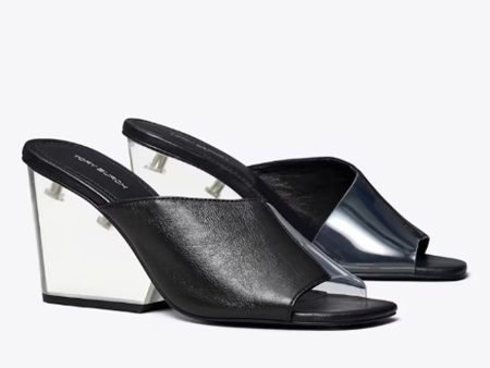 Tory Burch- Asymmetrical Heeled Mule Sandal - Perfect Black Online