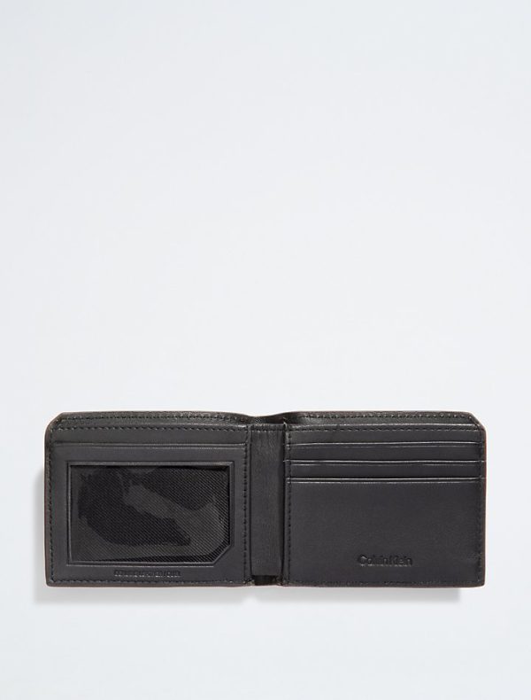 Calvin Klein- Pebble Leather Slim Bifold Wallet - Brown Powder Supply