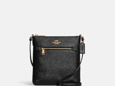 Coach- Mini Rowan File Bag - Gold Black Discount