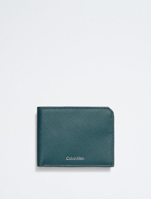 Calvin Klein- Saffiano Leather Slim Bifold Wallet - Ponderosa Pine Hot on Sale