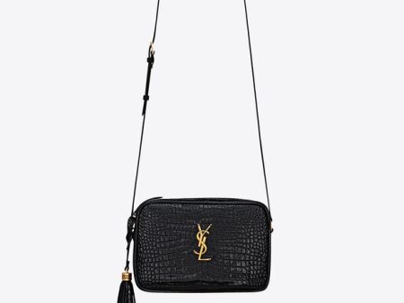 Yves Saint Laurent- LOU CAMERA BAG IN CROCODILE-EMBOSSED SHINY LEATHER Online Sale