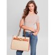 Guess- Aviana Straw Tote (New Brown) Hot on Sale