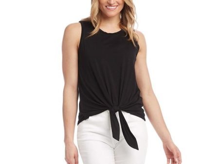 Karen Kane- Tie-Front Tank (BLACK) Hot on Sale