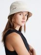 Calvin Klein- Standard Logo Cotton Twill Bucket Hat - Bone White Hot on Sale