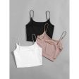 Romwe- 3pcs Solid Crop Cami For Cheap