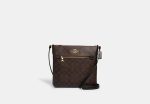 Coach- Rowan File Bag In Signature Canvas (Gold Brown Black) on Sale