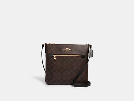 Coach- Rowan File Bag In Signature Canvas (Gold Brown Black) on Sale