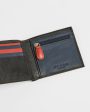 Ted Baker-Striped Leather Bifold With Coin Fashion